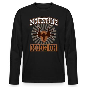 Mounting Mode On - Taxidermy - Männer Premium Bio Langarmshirt - Schwarz - Vorne - Nico (187cm)