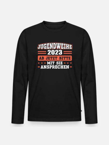 Jugendweihe 2023 Mädchen Junge - Männer Premium Bio Langarmshirt - Schwarz