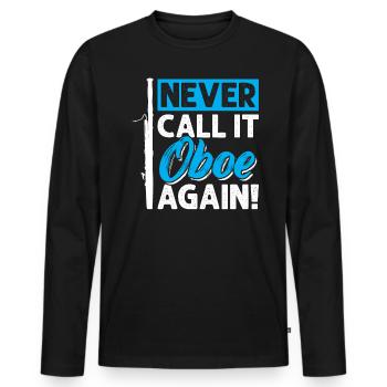 Never Call It Oboe Again - Basson - T-shirt manches longues Premium bio Homme - noir - Devant - Nico (187cm)