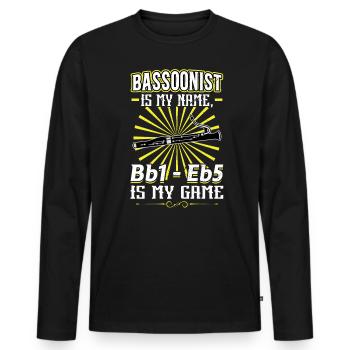 Bassonist Is My Game - Basson - T-shirt manches longues Premium bio Homme - noir - Devant - Nico (187cm)