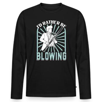 I'd Rather Be Blowing - Bassoon - Männer Premium Bio Langarmshirt - Schwarz - Vorne - Nico (187cm)