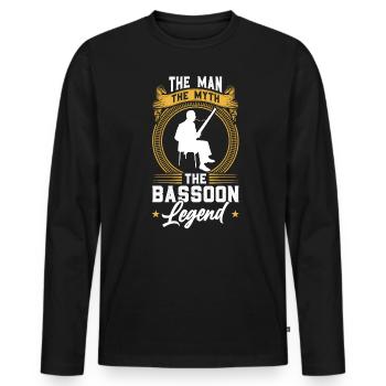 The Man - The Myth - The Bassoon Legend - Männer Premium Bio Langarmshirt - Schwarz - Vorne - Nico (187cm)