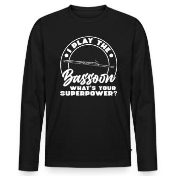 I Play The Bassoon - Men's Premium Organic Long Sleeve Shirt - black - Front - Nico (187cm)