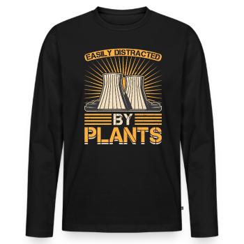 Easily Distracted By Plants - Nuclear Engineering - Männer Premium Bio Langarmshirt - Schwarz - Vorne - Nico (187cm)