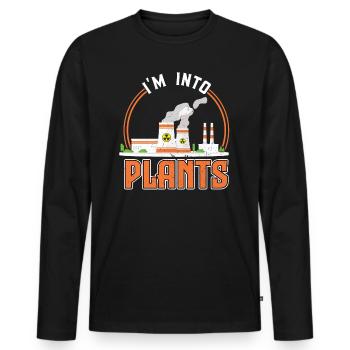 I'm Into Plants - Nuclear Engineering - Männer Premium Bio Langarmshirt - Schwarz - Vorne - Nico (187cm)