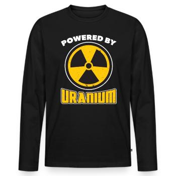Powered By Uranium - Nuclear Engineering - Männer Premium Bio Langarmshirt - Schwarz - Vorne - Nico (187cm)