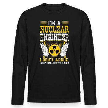 I'm A Nuclear Engineer - Männer Premium Bio Langarmshirt - Schwarz - Vorne - Nico (187cm)