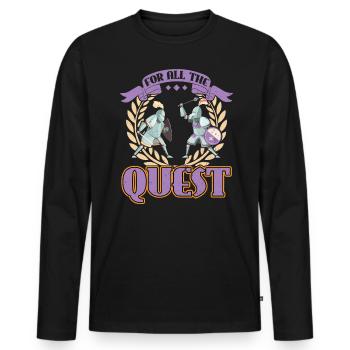 Pour toute la quête - Larping - T-shirt manches longues Premium bio Homme - noir - Devant - Nico (187cm)