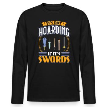 It's Not Hoarding If It's Swords - Larping - Männer Premium Bio Langarmshirt - Schwarz - Vorne - Nico (187cm)