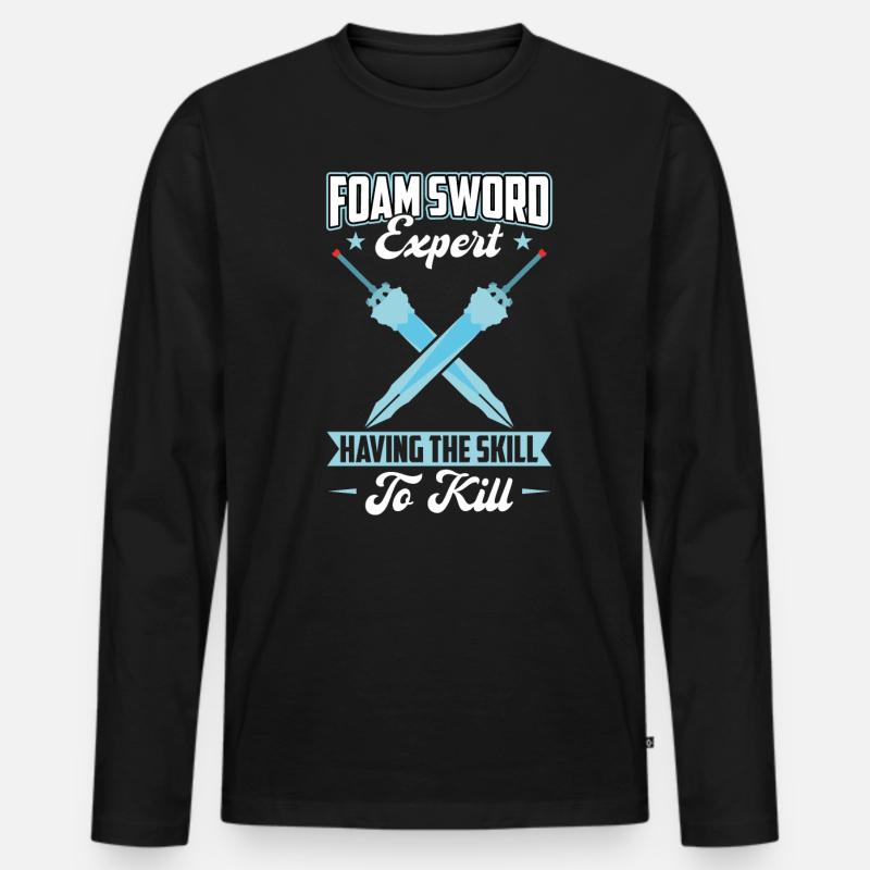 Foam Sword Expert - Larping - Männer Premium Bio Langarmshirt - Schwarz