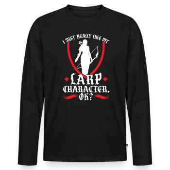 I Like My Larp Character - Larping - Men's Premium Organic Long Sleeve Shirt - black - Front - Nico (187cm)