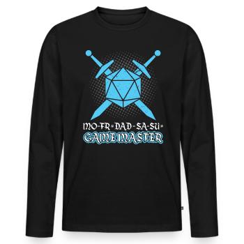 Je suis un père et un maître de jeu - Larping - T-shirt manches longues Premium bio Homme - noir - Devant - Nico (187cm)