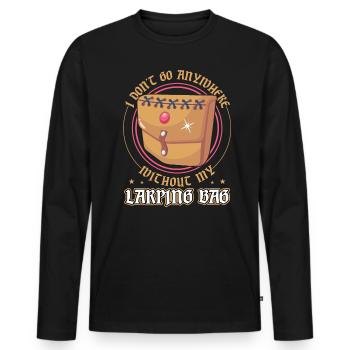 Je ne vais nulle part sans mon sac Larping - T-shirt manches longues Premium bio Homme - noir - Devant - Nico (187cm)
