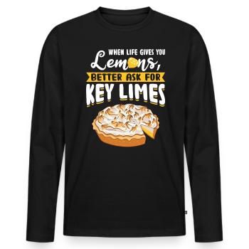 Better Ask For Key Lime Pie - Men's Premium Organic Long Sleeve Shirt - black - Front - Nico (187cm)