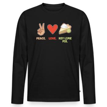 Peace. Love. Key Lime Pie - Men's Premium Organic Long Sleeve Shirt - black - Front - Nico (187cm)