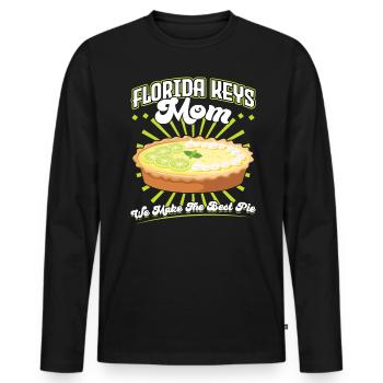 Florida Keys Mom - Key Lime Pie - Men's Premium Organic Long Sleeve Shirt - black - Front - Nico (187cm)