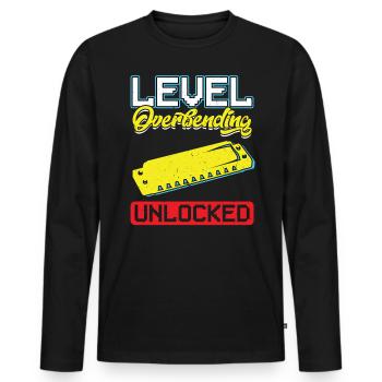 Level Overbending Unlocked - Harmonica Player - Men's Premium Organic Long Sleeve Shirt - black - Front - Nico (187cm)