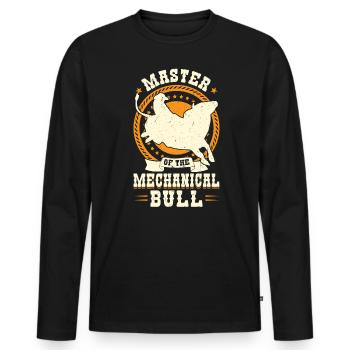 Maître du taureau mécanique - Bull Rider - T-shirt manches longues Premium bio Homme - noir - Devant - Nico (187cm)