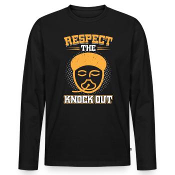 Respect The Knock Out - Anesthésiste - T-shirt manches longues Premium bio Homme - noir - Devant - Nico (187cm)