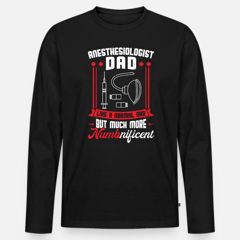 Anesthesiologist Dad - Männer Premium Bio Langarmshirt - Schwarz