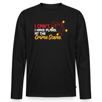 Je ne peux pas. J’ai des plans. Sur la scène de crime. - T-shirt manches longues Premium bio Homme - noir - Devant - Nico (187cm)