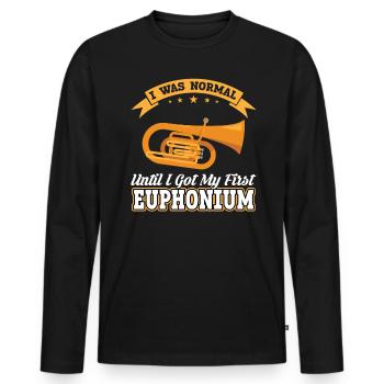 I Was Normal Until I Got My First Euphonium - Men's Premium Organic Long Sleeve Shirt - black - Front - Nico (187cm)