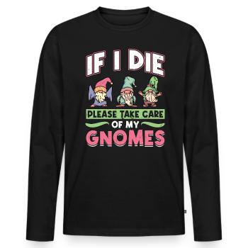 My Gnomes - Gnome Gardening - Männer Premium Bio Langarmshirt - Schwarz - Vorne - Nico (187cm)