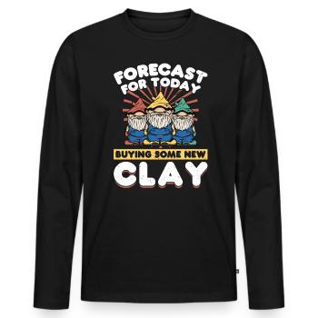 Buying Some New Clay - Gnome Gardening - Männer Premium Bio Langarmshirt - Schwarz - Vorne - Nico (187cm)