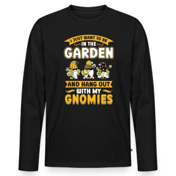 Be In The Garden And Hang Out With My Gnomies - Männer Premium Bio Langarmshirt - Schwarz - Vorne - Nico (187cm)