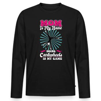 Maman roue de charrette - T-shirt manches longues Premium bio Homme - noir - Devant - Nico (187cm)