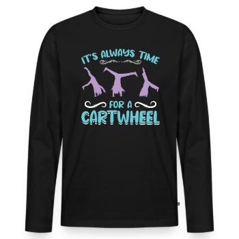 Il est temps pour une roue de charrette - T-shirt manches longues Premium bio Homme - noir - Devant - Nico (187cm)