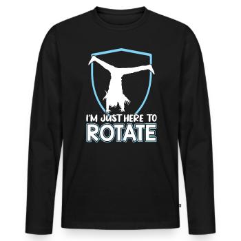 Je suis juste là pour tourner - Cartwheel - T-shirt manches longues Premium bio Homme - noir - Devant - Nico (187cm)