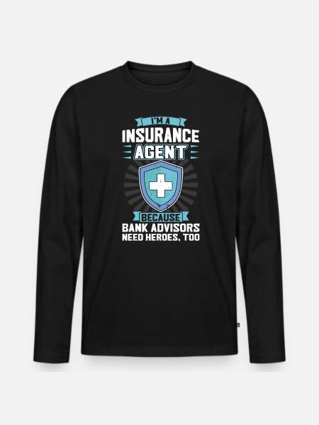 Insurance Agent - Männer Premium Bio Langarmshirt - Schwarz