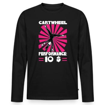 Performance de la roue de charrette pour 10 dollars - T-shirt manches longues Premium bio Homme - noir - Devant - Nico (187cm)
