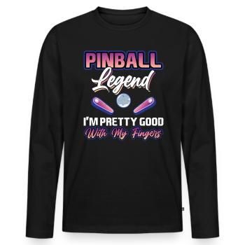 Pinball Legend - I'm Pretty Good With My Fingers - Männer Premium Bio Langarmshirt - Schwarz - Vorne - Nico (187cm)