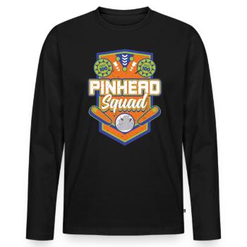 Pinhead Squad - Pinball - Männer Premium Bio Langarmshirt - Schwarz - Vorne - Nico (187cm)