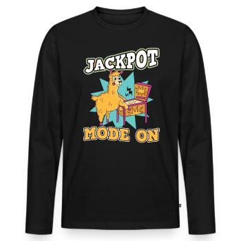 Jackpot Mode On - Pinball - Men's Premium Organic Long Sleeve Shirt - black - Front - Nico (187cm)