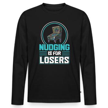 Le coup de pouce est pour les perdants - Pinball - T-shirt manches longues Premium bio Homme - noir - Devant - Nico (187cm)