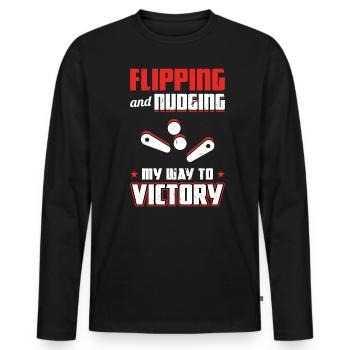 Flipping And Nudging My Way To Victory - Pinball - T-shirt manches longues Premium bio Homme - noir - Devant - Nico (187cm)