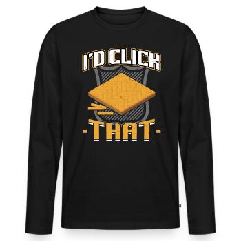Je cliquerais dessus - Installateur de revêtements de sol - T-shirt manches longues Premium bio Homme - noir - Devant - Nico (187cm)