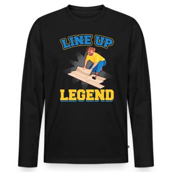 Line Up Legend - Installateur de revêtements de sol - T-shirt manches longues Premium bio Homme - noir - Devant - Nico (187cm)
