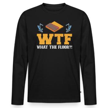What The Floor - Installateur de revêtements de sol - T-shirt manches longues Premium bio Homme - noir - Devant - Nico (187cm)