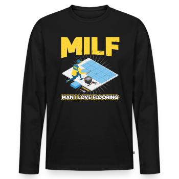 Man I Love Flooring - Installateur de revêtements de sol - T-shirt manches longues Premium bio Homme - noir - Devant - Nico (187cm)