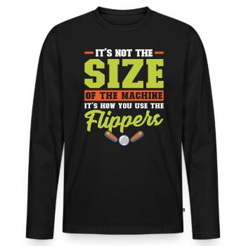 It's About How You Use The Flippers - Pinball - Männer Premium Bio Langarmshirt - Schwarz - Vorne - Nico (187cm)