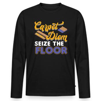Carpet Diem - Installateur de revêtements de sol - T-shirt manches longues Premium bio Homme - noir - Devant - Nico (187cm)