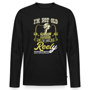 I'm Not Old - I'm Reely Experienced - Fishing - Men's Premium Organic Long Sleeve Shirt - black - Front - Nico (187cm)