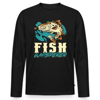 Fish Whisperer - Fishing - Männer Premium Bio Langarmshirt - Schwarz - Vorne - Nico (187cm)