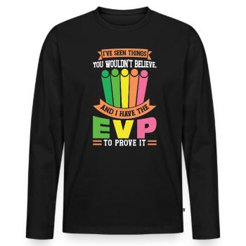 I Have An EVP- Ghost Investigator - Men's Premium Organic Long Sleeve Shirt - black - Front - Nico (187cm)