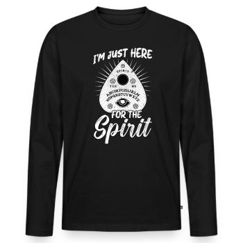 I'm Just Here For The Spirit - Ghost Investigator - Männer Premium Bio Langarmshirt - Schwarz - Vorne - Nico (187cm)