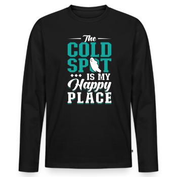 Le point froid est mon endroit heureux - T-shirt manches longues Premium bio Homme - noir - Devant - Nico (187cm)